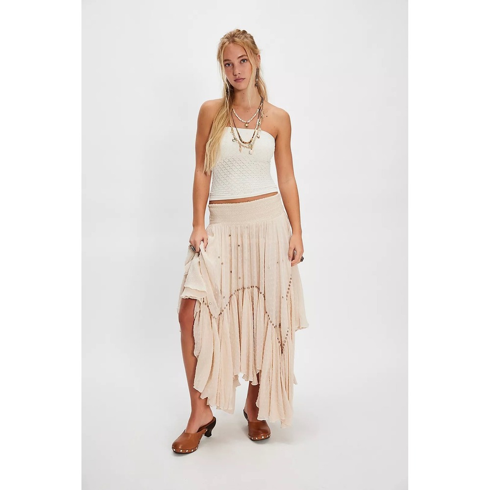 Free People Abstract Love Convertible Midi Skirt Small Boho Ethereal Festival